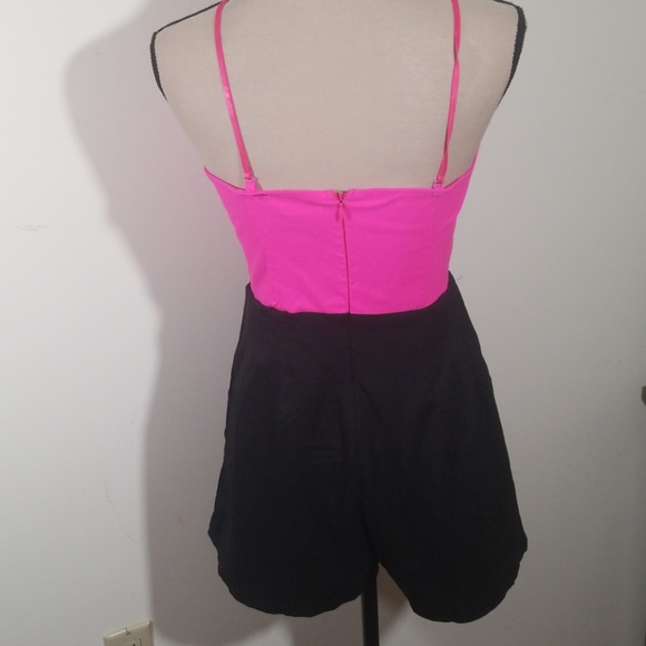 Pure Hype Color Block Pink and Black Romper - Picture 4 of 8